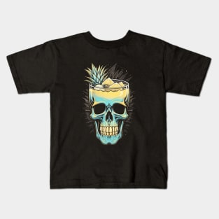 Pineapple Juice in Skull Glass Kids T-Shirt